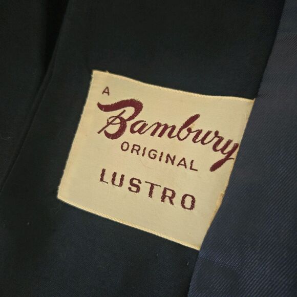 Vintage Infant Coat & Bonnet Set Navy Blue 1950s Double-Breasted Pleated - Picture 6 of 11